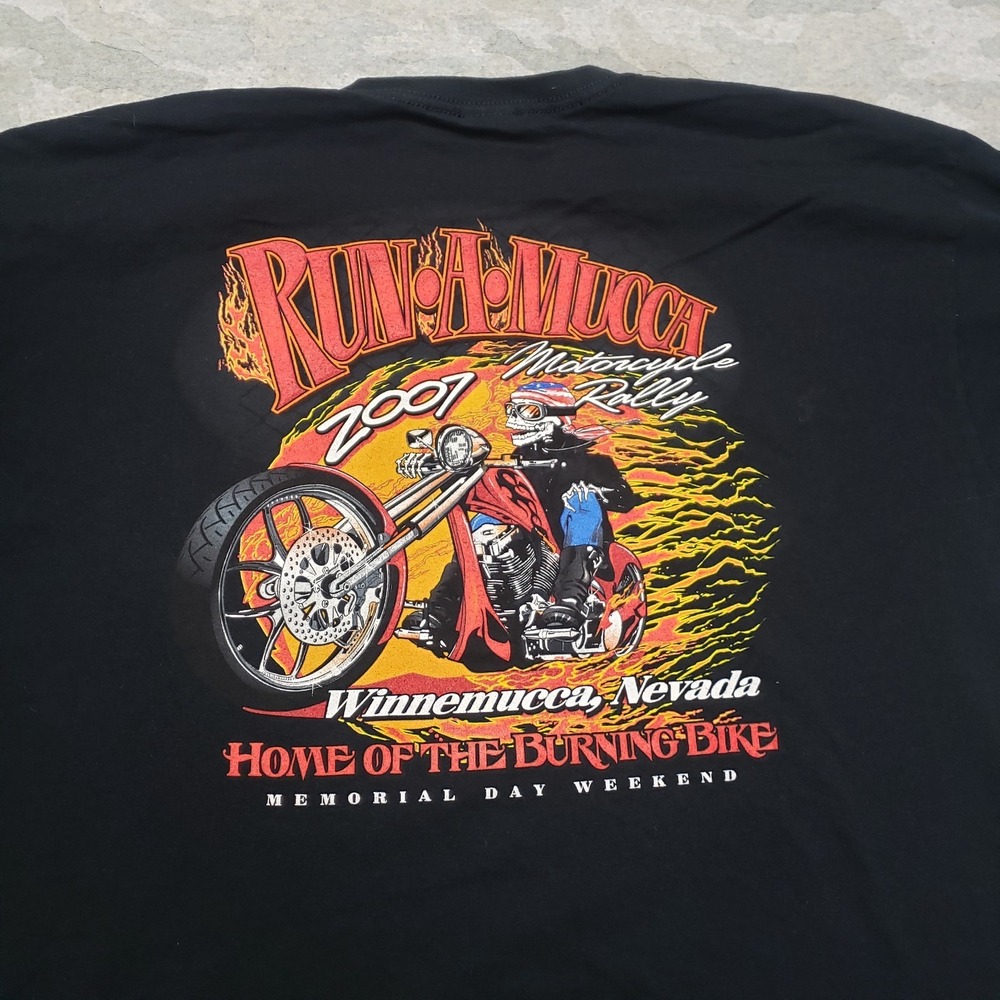 Run A Mucca Shirt Mens XL Black Mototcycle Heavyweight Short Sleeve